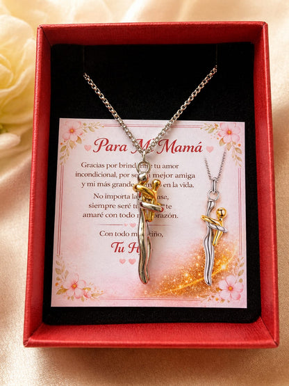 COLLAR MAMÁ E HIJO + CAJA + DEDICATORIA